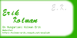 erik kolman business card